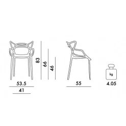 Kartell Aktionsset Masters Metallic Armlehnstuhl + Fell| Stühle