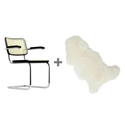 Stühle^Thonet Aktionsset S 64 V Freischwinger + Fell