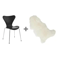 Fritz Hansen Aktionsset Serie 7™ Stuhl gefärbte Esche + Fell| Stühle