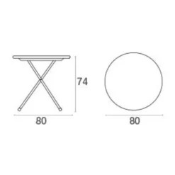 Emu Arc en Ciel Gartenesstisch klappbar Ø 80cm| Gartentische