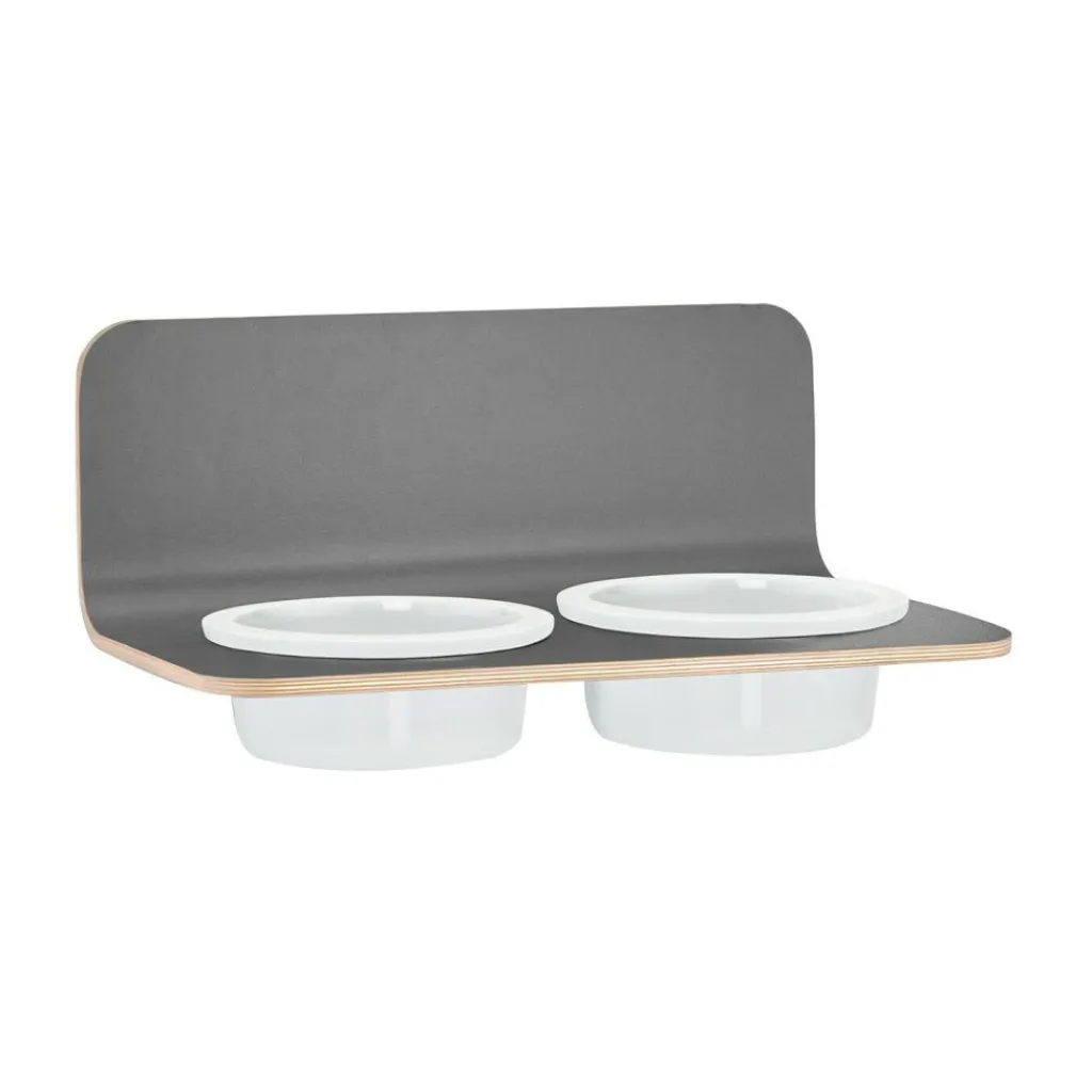 Heimtierbedarf^MiaCara Arco Hundenapfhalter mit Porzellannäpfen ML