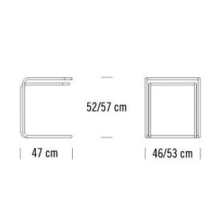 Beistelltische|Tische^Thonet B 97 Beistelltisch 2er Set Glas