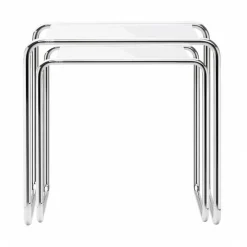 Beistelltische^Thonet B 9 Beistelltisch 2er Set Glas