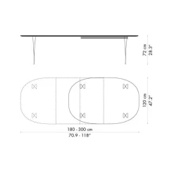 Fritz Hansen B619 Super-elliptischer Tisch Furnier ausziehbar| Tische