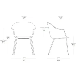 Gubi Bat Schalenstuhl Vollpolsterung Gestell konisch| Stühle