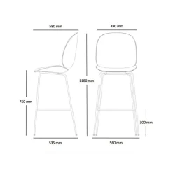 Gubi Beetle Bar Chair Barhocker Messing 118cm| Barhocker