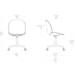 Bürostühle^Gubi Beetle Meeting Stuhl Furnierschale Frontpolsterung