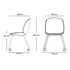 Stühle^Gubi Beetle Meeting Stuhl mit Rollen