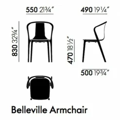 Vitra Belleville Armlehnstuhl Holz| Gartenstühle