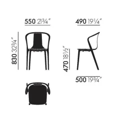 Vitra Belleville Gartenarmlehnstuhl Kunststoff| Gartenstühle