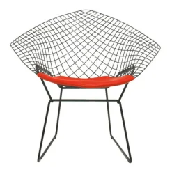 Sessel^Knoll International Bertoia Diamond Sessel mit Sitzkissen