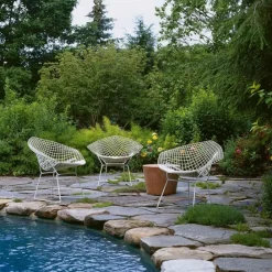 Sessel^Knoll International Bertoia Diamond Sessel mit Sitzkissen