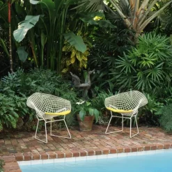 Sessel^Knoll International Bertoia Diamond Sessel mit Sitzkissen