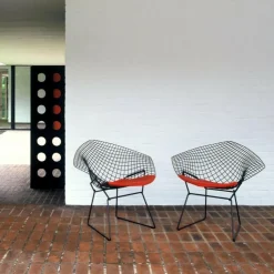 Sessel^Knoll International Bertoia Diamond Sessel mit Sitzkissen