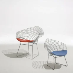 Sessel^Knoll International Bertoia Diamond Sessel mit Sitzkissen