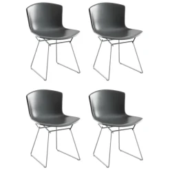 Stühle^Knoll International Bertoia Plastic Stuhl Gestell verchromt 4er Set