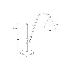 Gubi Bestlite BL1 Tischleuchte Gestell Messing schwarz| Tischleuchten|Nachttischleuchten
