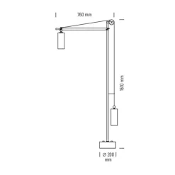 Stehleuchten^Tecnolumen BH 23 Bauhaus Stehleuchte mit Gegengewicht
