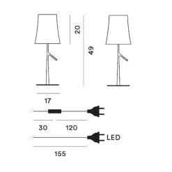 Foscarini Birdie Piccola LED Tischleuchte| Tischleuchten|Nachttischleuchten