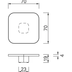 Tische|Beistelltische^ClassiCon Bow No. 1 Couchtisch 70x70x19cm