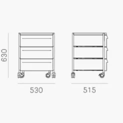 Pedrali Boxie BXM 3C Rollcontainer H 63cm| Container|Container