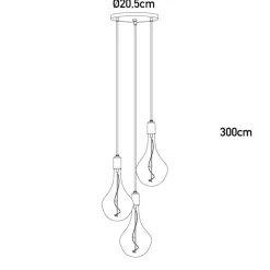 Tala Brass Triple Pendant with Voronoi II Pendelleuchte| Pendelleuchten