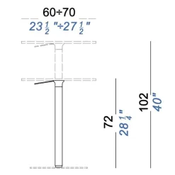 Tische|Bistrotische^Lapalma Brio Bistrotisch Gestell lackiert 72-102cm