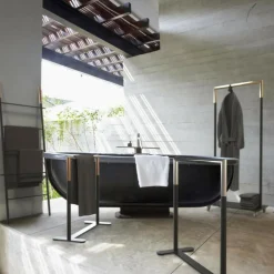 Garderoben^FROST Bukto Kleiderständer mit Rollen 63,8x45x156cm