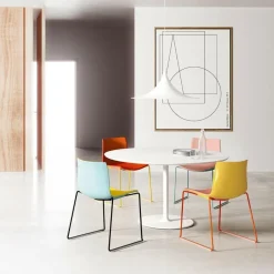 Arper Catifa 46 0278 Stuhl einfarbig Kufe Chrom| Stühle