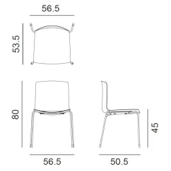 Stühle^Arper Catifa 46 0251 Stuhl zweifarbig Gestell Chrom