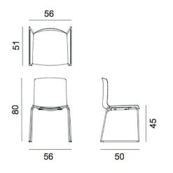 Stühle^Arper Catifa 46 0278 Stuhl zweifarbig Kufe farbig