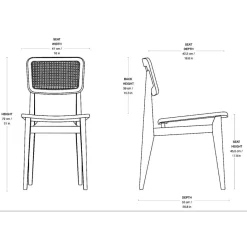 Gubi C-Chair All French Cane Stuhl| Stühle