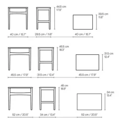 Beistelltische|Tische^Carl Hansen CH004 Nesting Tables 3er Set