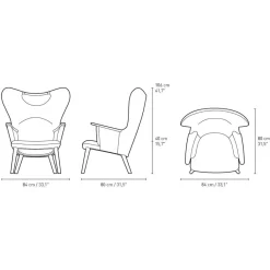 Sessel^Carl Hansen CH78 Sessel mit Nackenkissen