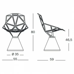 Magis Chair One Drehstuhl Zementfuß| Gartenstühle