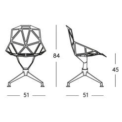 Magis Chair One 4Star Drehstuhl Vierfußgestell| Stühle