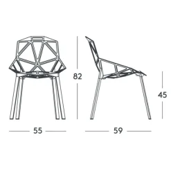 Magis Chair One Stuhl stapelbar 4er Set| Stühle|Gartenstühle