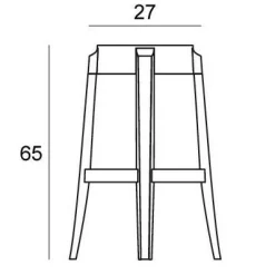 Barhocker^Kartell Charles Ghost Hocker 65cm
