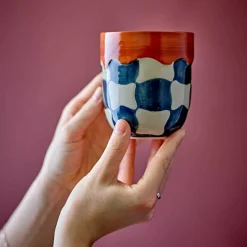 Geschirr^Bloomingville Check Tasse 4er Set