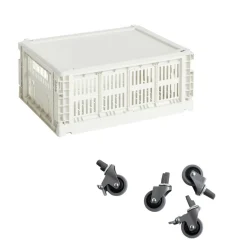 HAY Colour Crate Korb M mit Deckel und Rollen| Körbe & Taschen