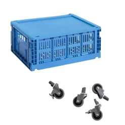 HAY Colour Crate Korb M mit Deckel und Rollen| Körbe & Taschen