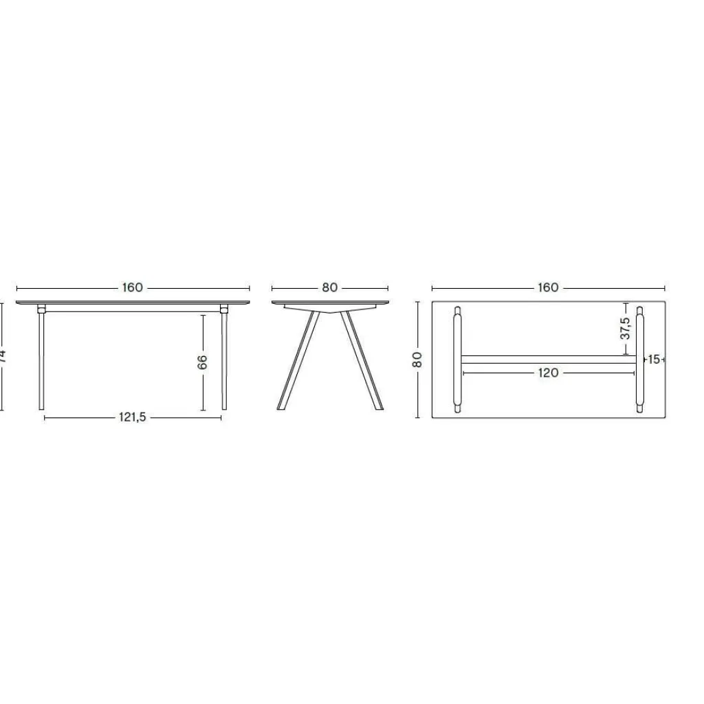 Tische|Schreibtische^HAY Copenhague CPH10 2.0 Schreibtisch Linoleum 160x80cm