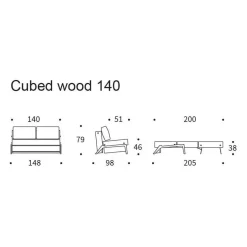 Sofas|Schlafsofas^Innovation Living Cubed 140 Schlafsofa Eiche 148x98cm