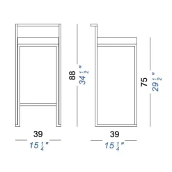 Lapalma Cubo S62 Barhocker Sitzfläche Massivholz H75cm| Barhocker