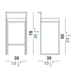 Barhocker^Lapalma Cubo S62 Barhocker Sitzfläche Massivholz H65cm