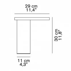 Oluce Cylinda 218 LED Tischleuchte| Nachttischleuchten