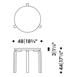 Artek 90D Beistelltisch Gestell lackiert| Tische|Beistelltische