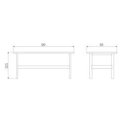 Tische^FDB Møbler D33 Couchtisch 120x60cm
