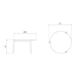 Tische^FDB Møbler D102 Søs Couchtisch Ø 70cm