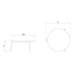 Tische^FDB Møbler D102 Søs Couchtisch Ø 85cm
